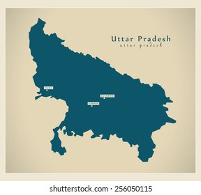 Modern Map - Uttar Pradesh IN