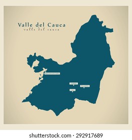 Modern Map - Valle del Cauca CO