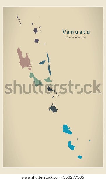 Modern Map Vanuatu Provinces Colored Vu Stock Vector (Royalty Free ...