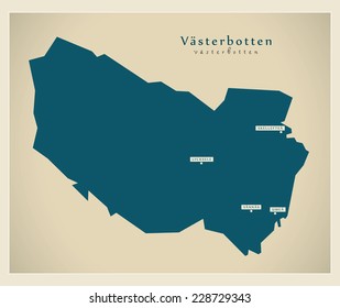 Modern Map - Vasterbotten SE