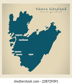 Modern Map - Vastra Gotaland SE