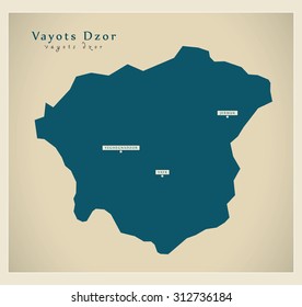 Modern Map - Vayots Dzor AM