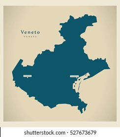 Modern Map - Veneto IT Italy