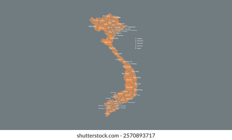 Modern Map of Venezuela with Interactive Features, Flat design Venezuela outline map.