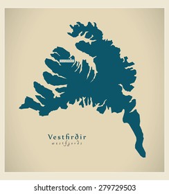 Modern Map - Vestfirdir IS
