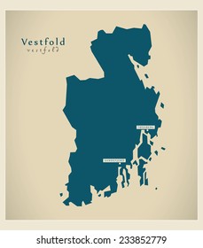 Modern Map - Vestfold NO