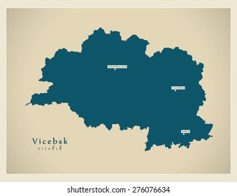 Modern Map. Vicebsk BY