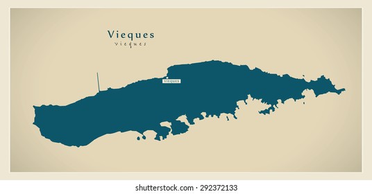 Modern Map - Vieques PR