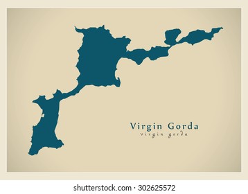 Modern Map - Virgin Gorda VG