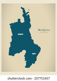 Modern Map - Waikato NZ