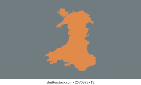 Modern Map of Wales with Interactive Features, Flat design Wales outline map.