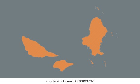 Modern Map of Wallis and Futuna Islands with Interactive Features, Flat design Wallis and Futuna Islands outline map.