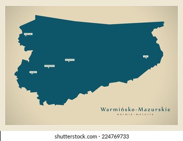 Modern Map - Warminsko-Mazurskie PL