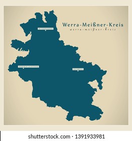 Modern Map - Werra-Meissner-Kreis county of Hessen DE