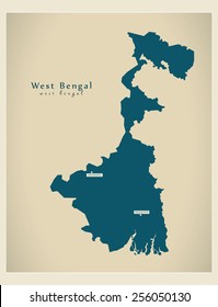 Modern Map - West Bengal IN