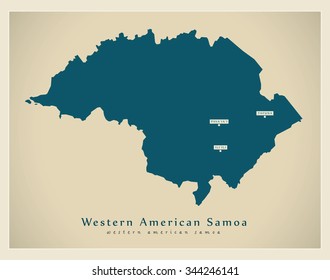 Modern Map - Western American Samoa AS