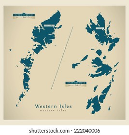 Modern Map - Western Isles UK
