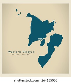 Modern Map - Western Visayas PH