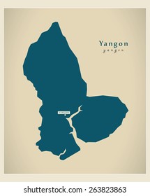 Modern Map - Yangon MM
