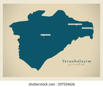 Modern Map - Yerushalayim IL