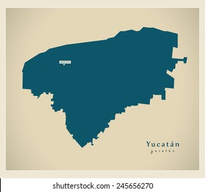 Modern Map - Yucatan MX