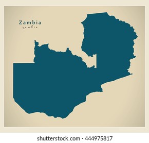 Modern Map - Zambia ZM