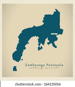 Modern Map - Zamboanga Peninsula PH