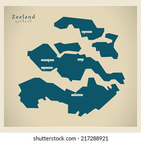 Modern map - Zeeland NL