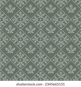 Modern Maple Leaves Fall and Autum leaves create from line  sketch with checkered seamless pattern , Design for fashion , fabric, textile, wallpaper , wrapping and all prints 