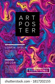 Modern marble art poster template