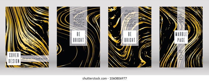 Modern Marble Cover Design for your Business with Abstract Lines.  Futuristic Poster, Flyer, Layout with Liquid Pattern for Branding, Identity, Annual Report. Vector minimalistic brochure. Luxury.
