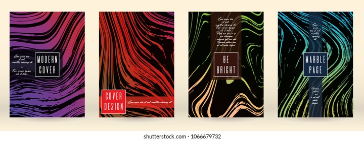 Modern Marble Cover Design for your Business with Abstract Lines. Futuristic Poster, Flyer, Layout with Liquid Pattern for Branding, Identity, Annual Report. Vector minimalistic brochure. Luxury.