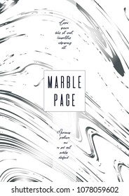 Modern Marble Cover Design for your Business with Abstract Lines. Futuristic Poster, Flyer, Layout with Liquid Pattern for Branding, Identity, Annual Report. Vector minimalistic brochure. Luxury.