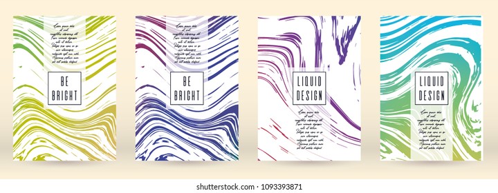 Modern Marble Cover Design for your Business with Abstract Lines. Futuristic Poster, Flyer, Layout with Liquid Pattern for Branding, Identity, Annual Report. Vector minimalistic brochure. Luxury.