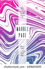 Modern Marble Cover Design for your Business with Abstract Lines. Futuristic Poster, Flyer, Layout with Liquid Pattern for Branding, Identity, Annual Report. Vector minimalistic brochure. Luxury.