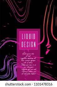 Modern Marble Cover Design for your Business with Abstract Lines. Futuristic Poster, Flyer, Layout with Liquid Pattern for Branding, Identity, Annual Report. Vector minimalistic brochure. Luxury.