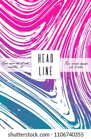 Modern Marble Cover Design for your Business with Abstract Lines. Futuristic Poster, Flyer, Layout with Liquid Pattern for Branding, Identity, Annual Report. Vector minimalistic brochure. Luxury.