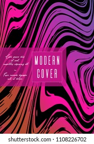 Modern Marble Cover Design for your Business with Abstract Lines. Futuristic Poster, Flyer, Layout with Liquid Pattern for Branding, Identity, Annual Report. Vector minimalistic brochure. Luxury.