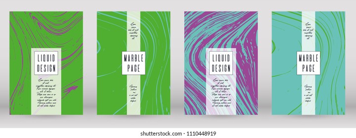 Modern Marble Cover Design for your Business with Abstract Lines. Futuristic Poster, Flyer, Layout with Liquid Pattern for Branding, Identity, Annual Report. Vector minimalistic brochure. Luxury.