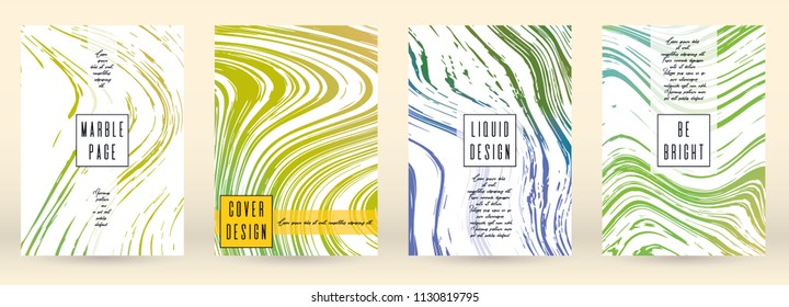 Modern Marble Cover Design for your Business with Abstract Lines. Futuristic Poster, Flyer, Layout with Liquid Pattern for Branding, Identity, Annual Report. Vector minimalistic brochure. Luxury.