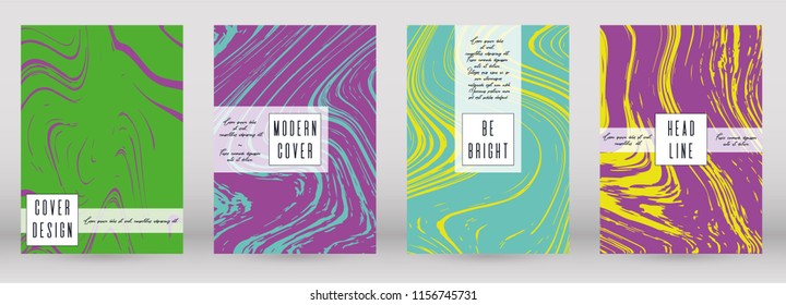 Modern Marble Cover Design for your Business with Abstract Lines. Futuristic Poster, Flyer, Layout with Liquid Pattern for Branding, Identity, Annual Report. Vector minimalistic brochure. Luxury.