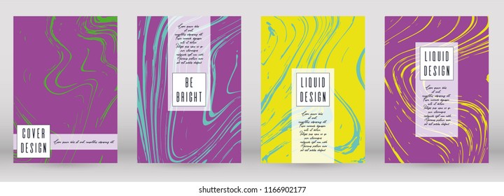Modern Marble Cover Design for your Business with Abstract Lines. Futuristic Poster, Flyer, Layout with Liquid Pattern for Branding, Identity, Annual Report. Vector minimalistic brochure. Luxury.