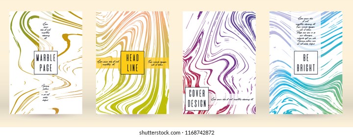 Modern Marble Cover Design for your Business with Abstract Lines. Futuristic Poster, Flyer, Layout with Liquid Pattern for Branding, Identity, Annual Report. Vector minimalistic brochure. Luxury.