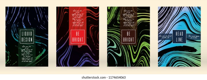 Modern Marble Cover Design for your Business with Abstract Lines. Futuristic Poster, Flyer, Layout with Liquid Pattern for Branding, Identity, Annual Report. Vector minimalistic brochure. Luxury.
