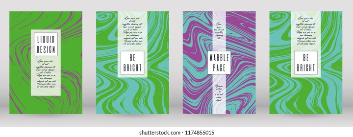 Modern Marble Cover Design for your Business with Abstract Lines. Futuristic Poster, Flyer, Layout with Liquid Pattern for Branding, Identity, Annual Report. Vector minimalistic brochure. Luxury.