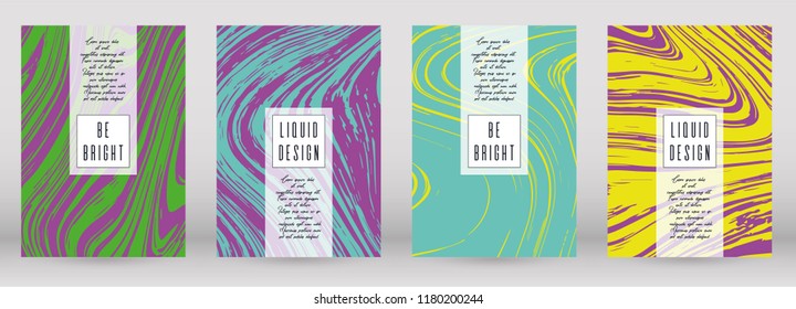 Modern Marble Cover Design for your Business with Abstract Lines. Futuristic Poster, Flyer, Layout with Liquid Pattern for Branding, Identity, Annual Report. Vector minimalistic brochure. Luxury.