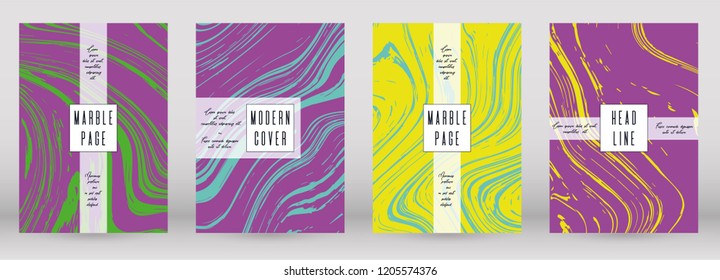Modern Marble Cover Design for your Business with Abstract Lines. Futuristic Poster, Flyer, Layout with Liquid Pattern for Branding, Identity, Annual Report. Vector minimalistic brochure. Luxury.