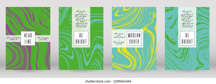 Modern Marble Cover Design for your Business with Abstract Lines. Futuristic Poster, Flyer, Layout with Liquid Pattern for Branding, Identity, Annual Report. Vector minimalistic brochure. Luxury.