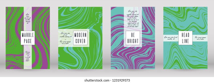 Modern Marble Cover Design for your Business with Abstract Lines. Futuristic Poster, Flyer, Layout with Liquid Pattern for Branding, Identity, Annual Report. Vector minimalistic brochure. Luxury.