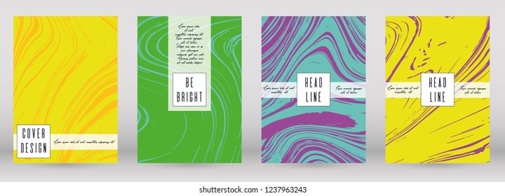 Modern Marble Cover Design for your Business with Abstract Lines. Futuristic Poster, Flyer, Layout with Liquid Pattern for Branding, Identity, Annual Report. Vector minimalistic brochure. Luxury.